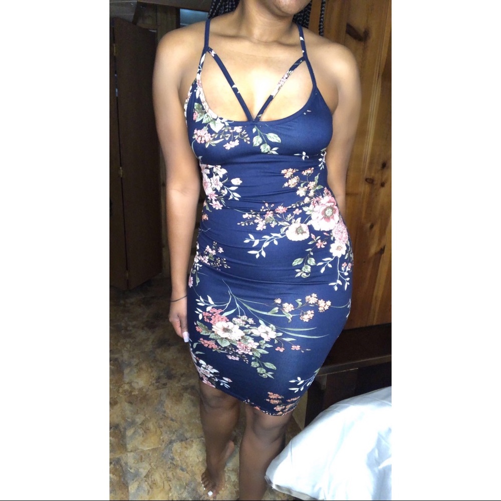 Blue Body Con Dress